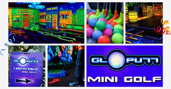 gloputt glow-in-the-dark minigolf school holiday fun