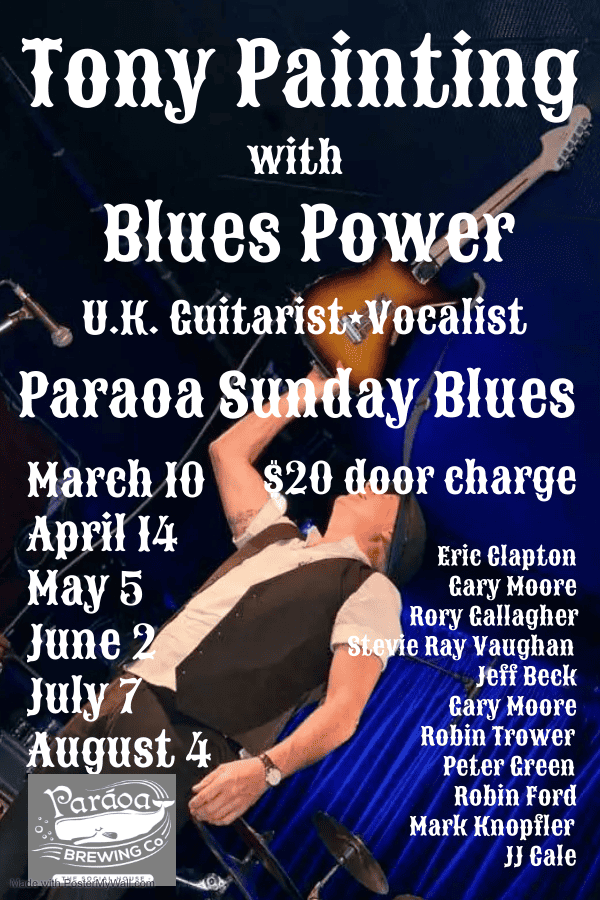 Concert flyer for Tony Painting and Blues Power.