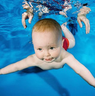 swimming baby